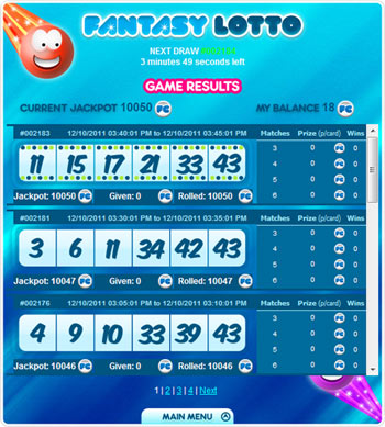 Fantasy Lotto Results